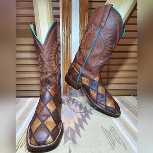HORSE POWER Cowboy Boots BY ANDERSON BEAN Mens Sz 10EE Patchwork Leather HP 1053